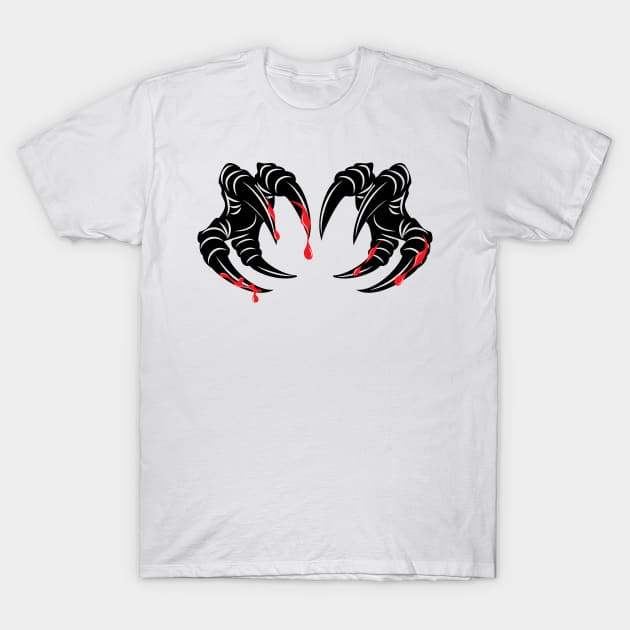 Monster’s Claws With Dripping Blood T-Shirt by MonkeyBusiness